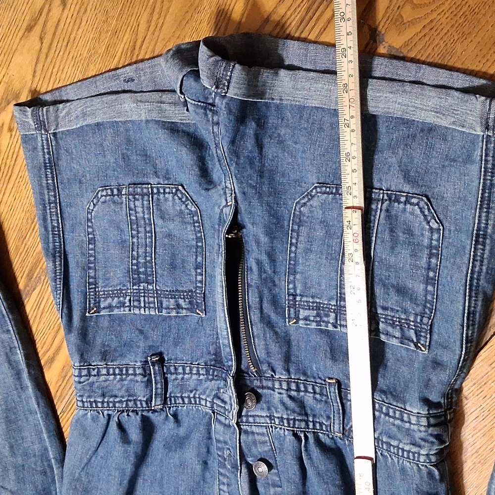 ABERCROMBIE & FITCH ROMPER Jean 00 Women BLUE Denim Preowned Used Long Sleeves - Picture 2 of 8
